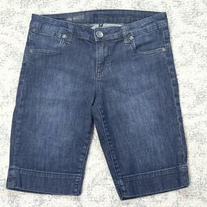 Kut From The Kloth Natalie Bermuda Shorts Womens Size 2 Blue Denim Dark Wash